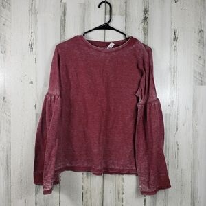3/$15 xhilaration sleepwear red bell sleeve long sleeve shirt women's size XS